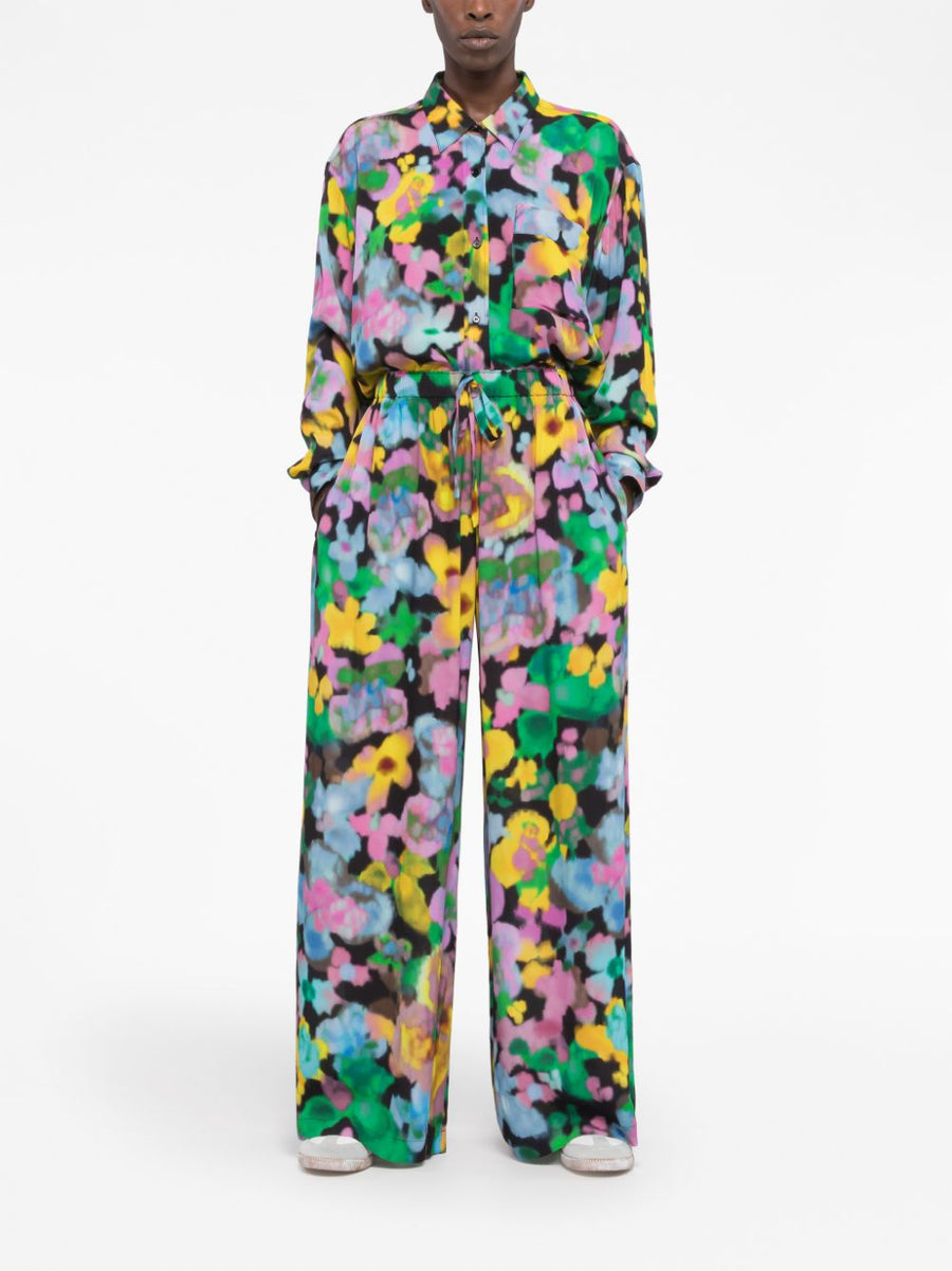 Az Factory With Lutz Huelle Sunrise Floral Pyjama Trousers For Women Soft Viscose Wide Leg Loungewear