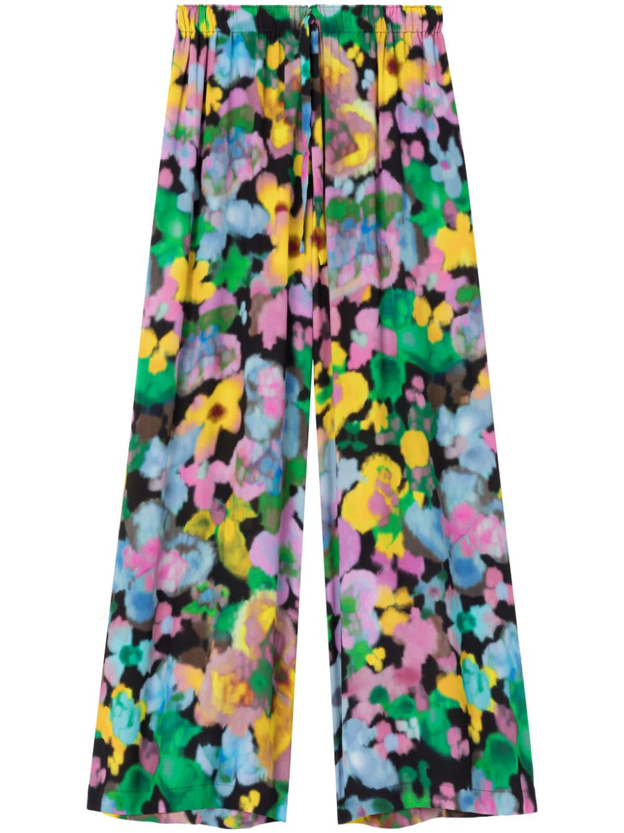 Az Factory With Lutz Huelle Sunrise Floral Pyjama Trousers For Women Soft Viscose Wide Leg Loungewear