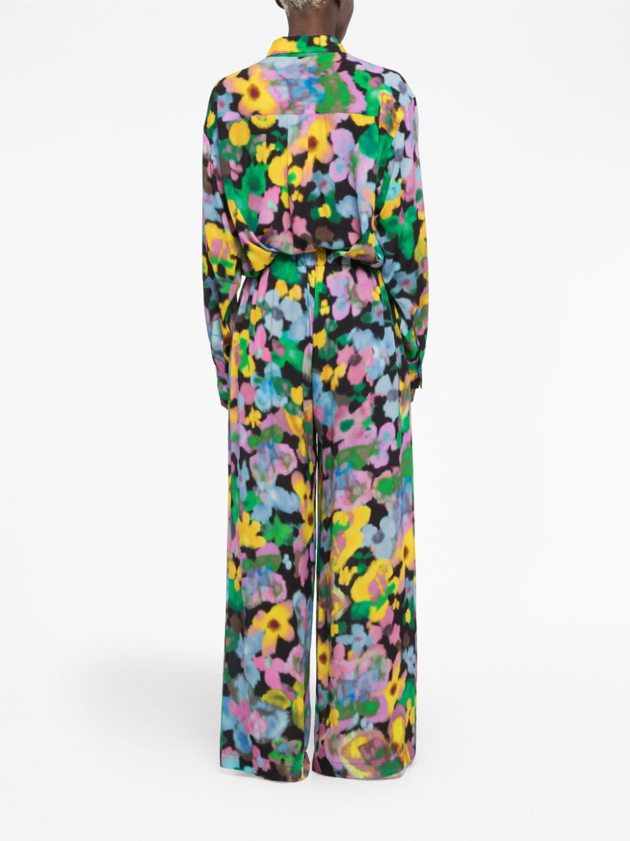 Az Factory With Lutz Huelle Sunrise Floral Pyjama Trousers For Women Soft Viscose Wide Leg Loungewear