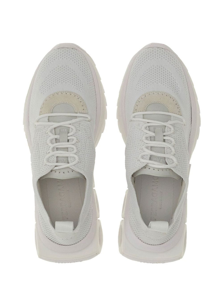 Ferragamo Nima Sneakers Unisex Luxury Low Top With Signature Gancini Plaque White