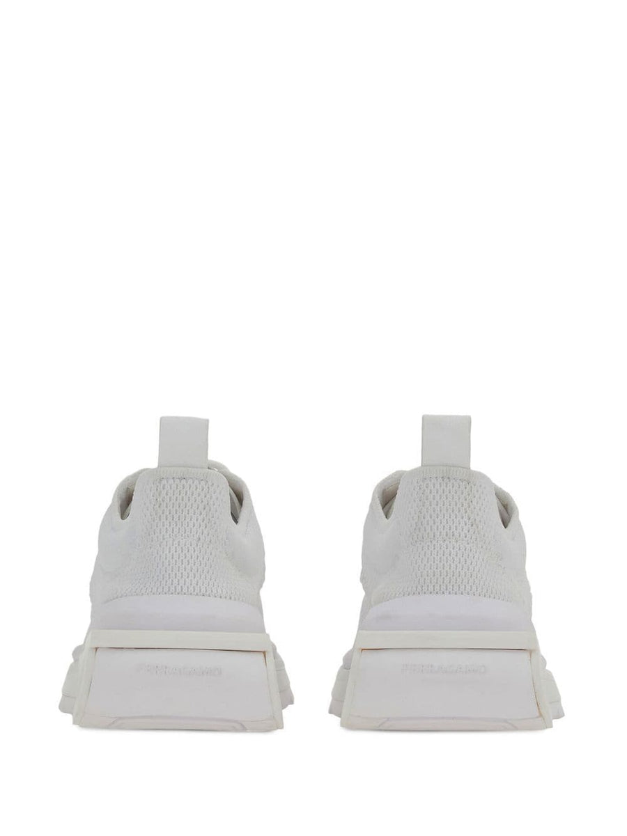 Ferragamo Nima Sneakers Unisex Luxury Low Top With Signature Gancini Plaque White