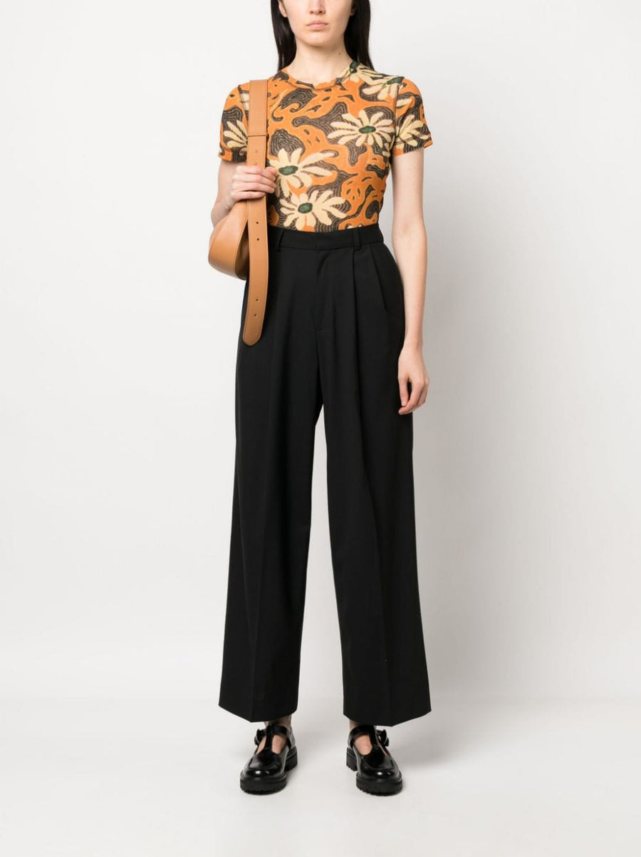 AZ Factory With Lutz Huelle Wide Leg Wool Trousers For Women High Waist Tailored Virgin Wool