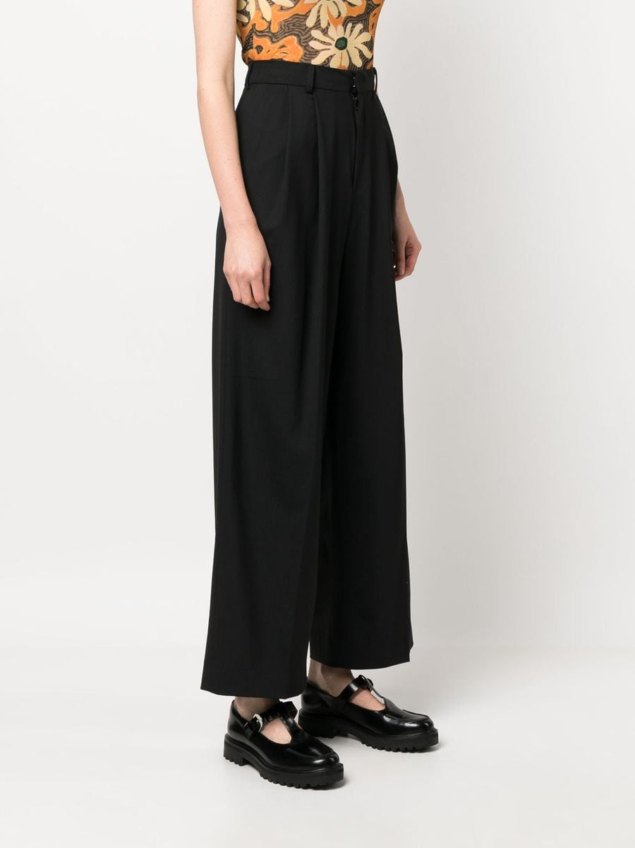 AZ Factory With Lutz Huelle Wide Leg Wool Trousers For Women High Waist Tailored Virgin Wool
