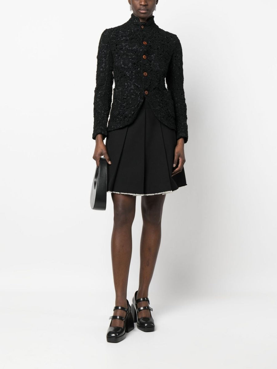 Comme Comme Floral Embroidered Black Single Breasted Jacket For Women Deluxe Luxury Tailoring