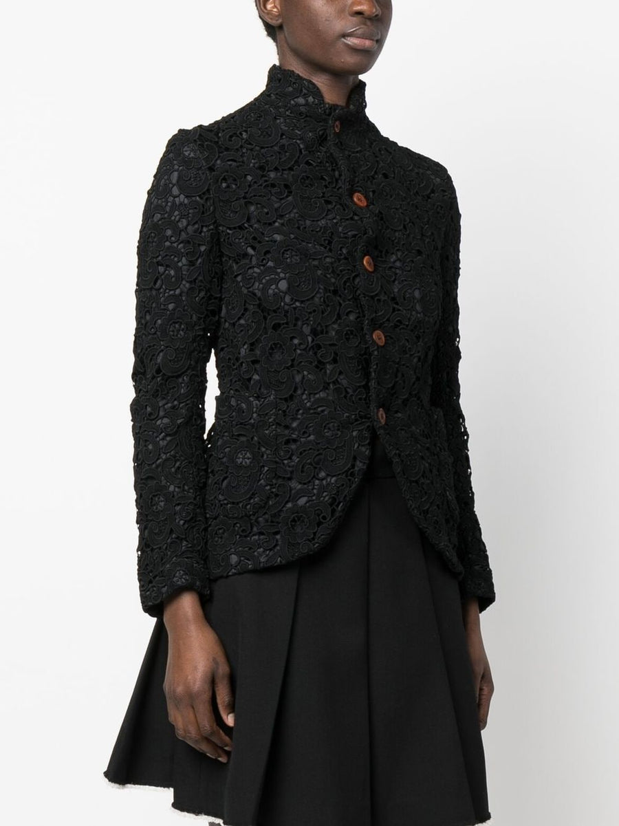 Comme Comme Floral Embroidered Black Single Breasted Jacket For Women Deluxe Luxury Tailoring