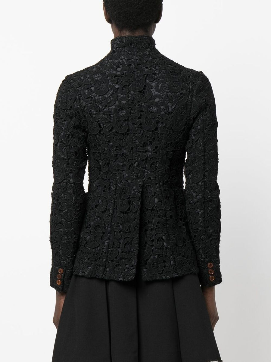Comme Comme Floral Embroidered Black Single Breasted Jacket For Women Deluxe Luxury Tailoring