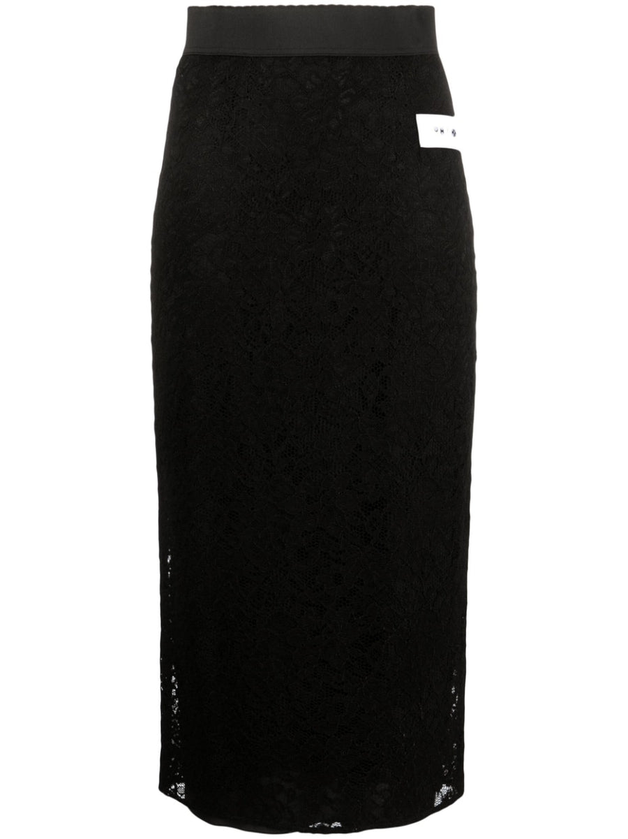Dolce And Gabbana Black High Waisted Pencil Skirt With Elastic Waistband For Office And Evening Wear For Women