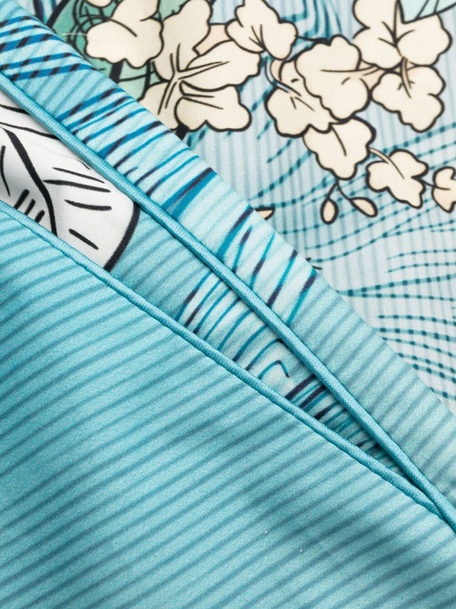 F.R.S. Printed Cotton Shorts For Women With Drawstring Waist Breathable Comfort Japanese Branch Motif
