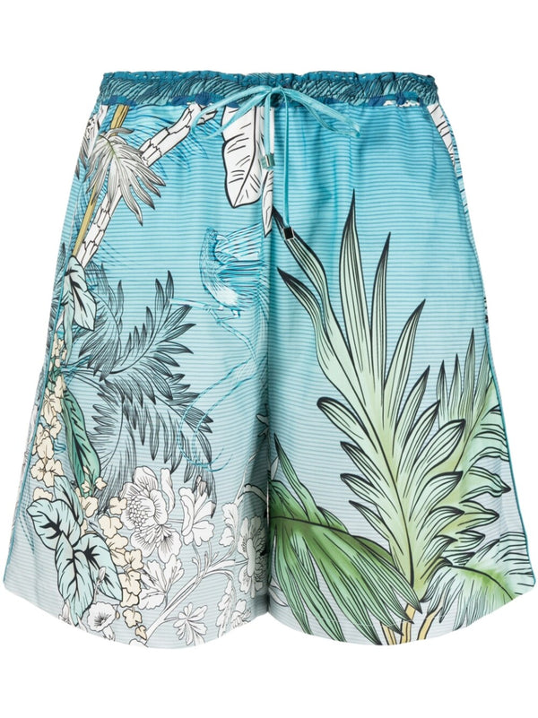 F.R.S . Printed drawstring cotton shorts