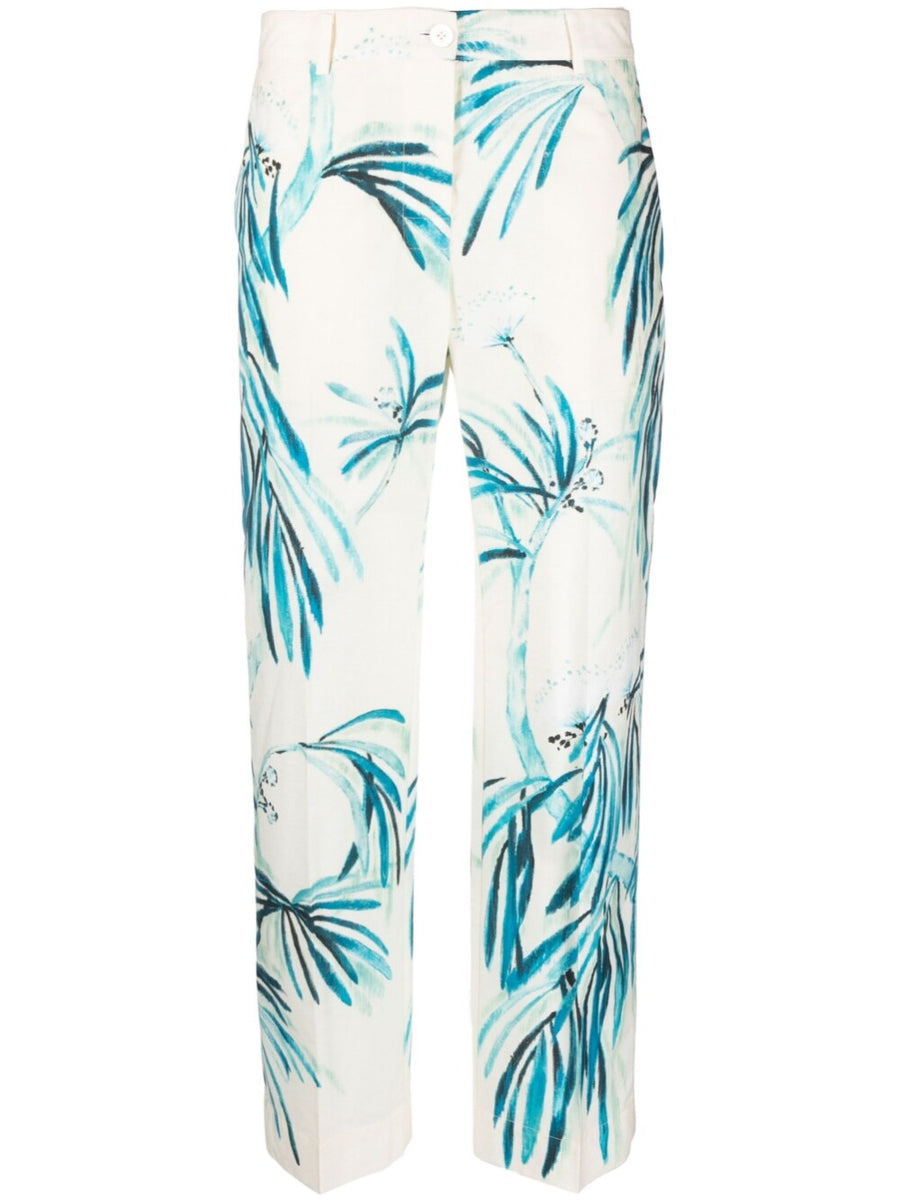 F.R.S 100% Cotton Printed Wide Leg Trousers For Women Mid Rise Comfort And Effortless Style