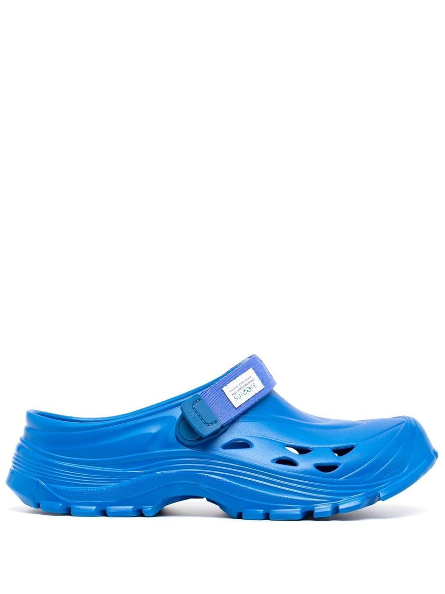 Suicoke MOK Touch Strap Mules Unisex Slip On Sandals Blue Rubber All Day Comfort