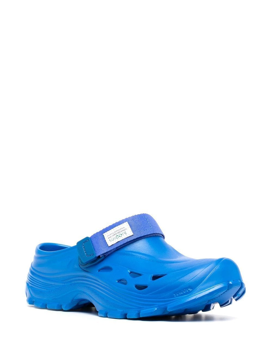 Suicoke MOK Touch Strap Mules Unisex Slip On Sandals Blue Rubber All Day Comfort