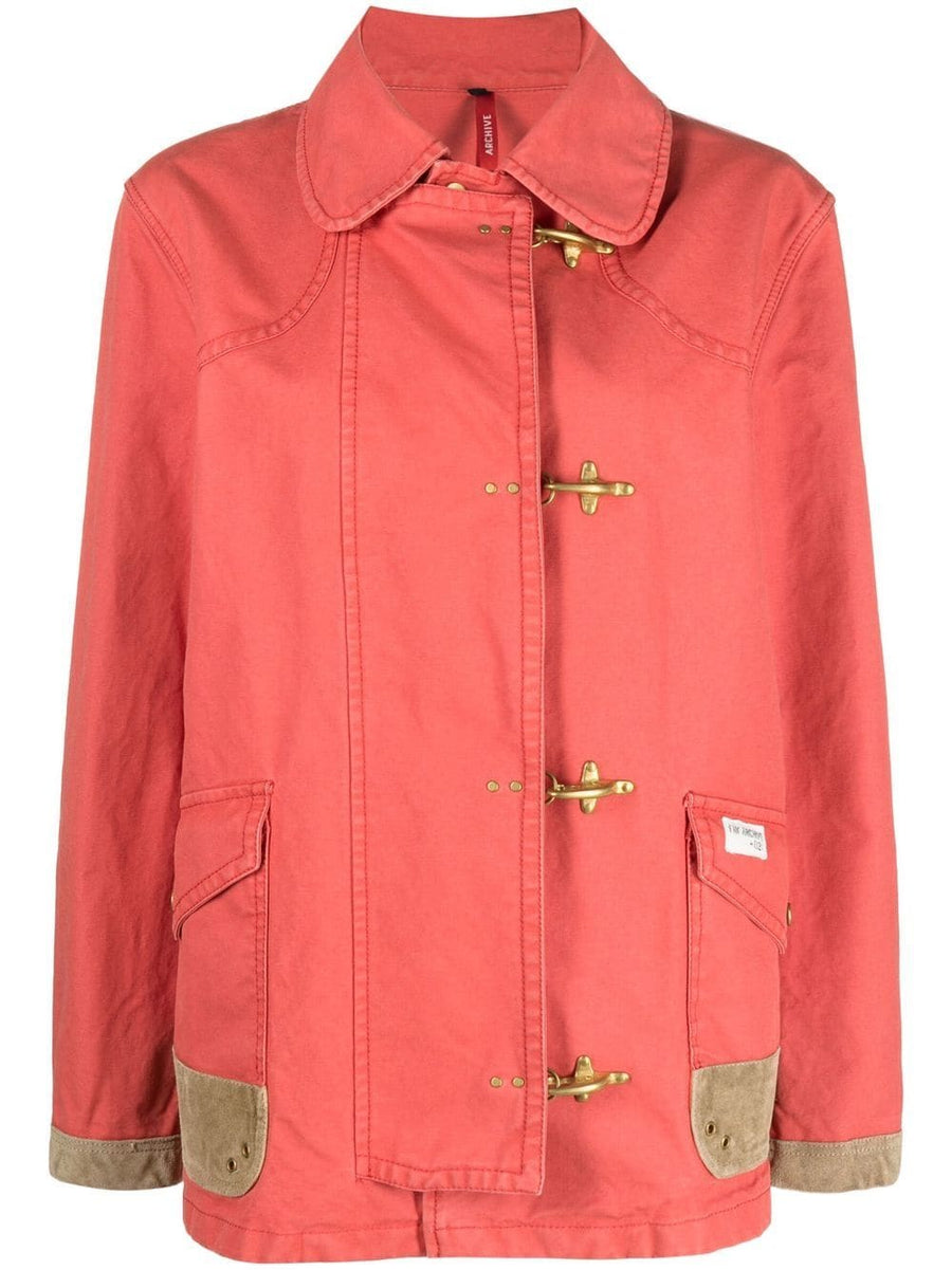 Fay Cotton Four Hook Jacket for Women With Bronze Hardware and Rounded Collar Luxury Casual
