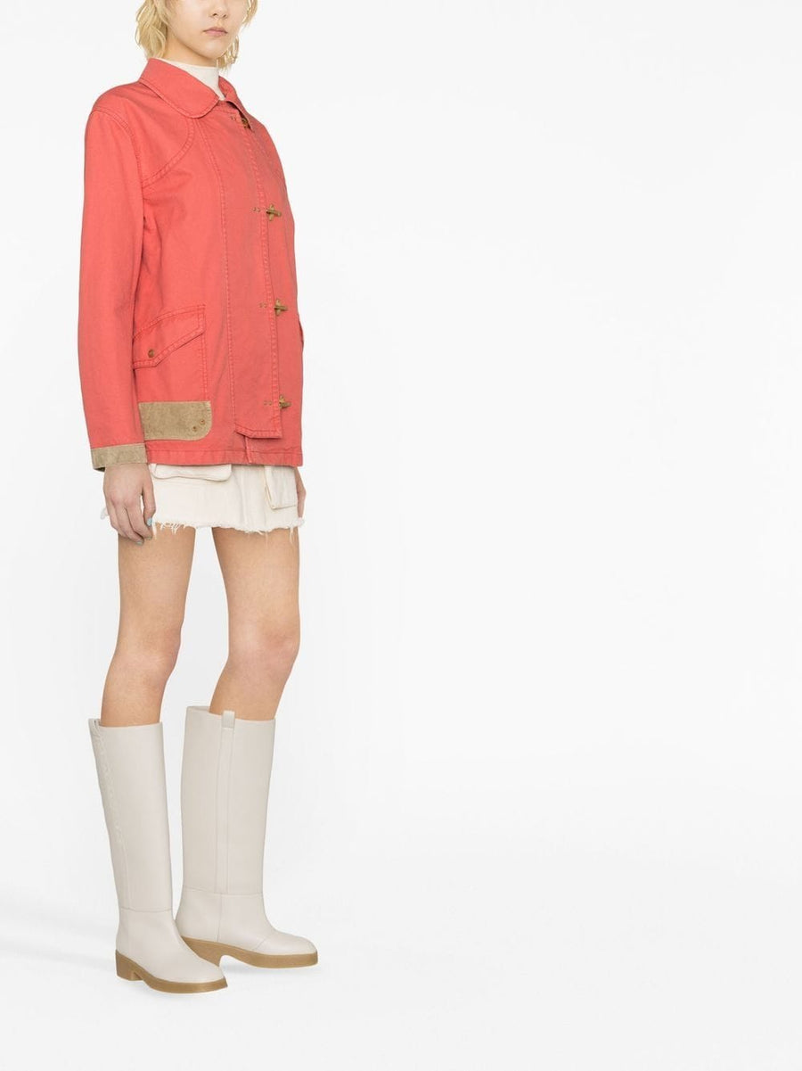 Fay Cotton Four Hook Jacket for Women With Bronze Hardware and Rounded Collar Luxury Casual