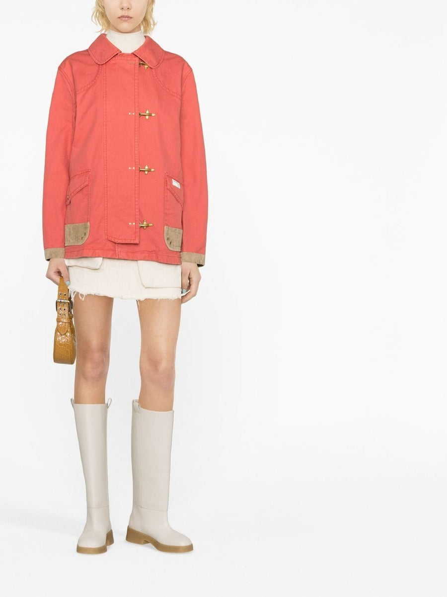 Fay Cotton Four Hook Jacket for Women With Bronze Hardware and Rounded Collar Luxury Casual