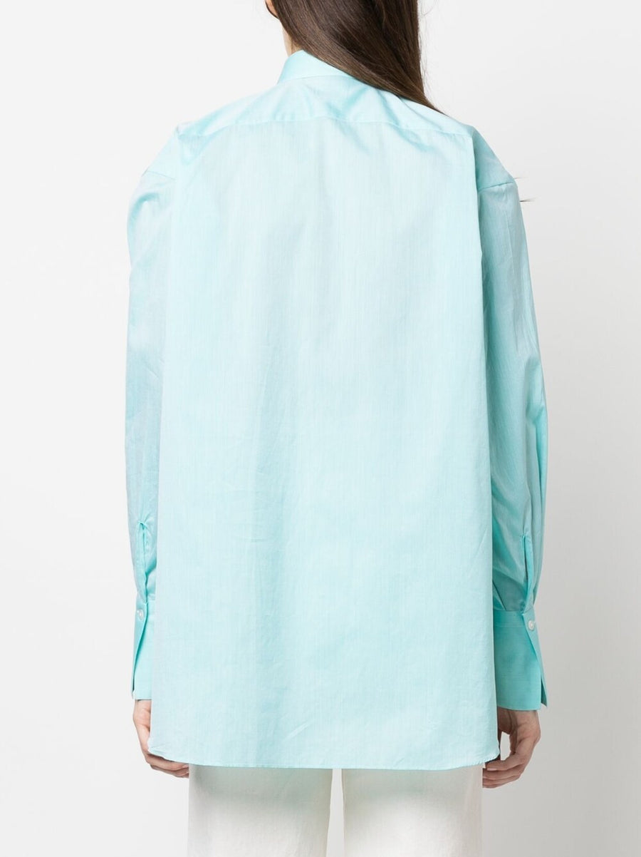 Finamore 1925 Napoli Mussola Cotton Shirt For Women Lightweight Green Versatile Wardrobe Essential