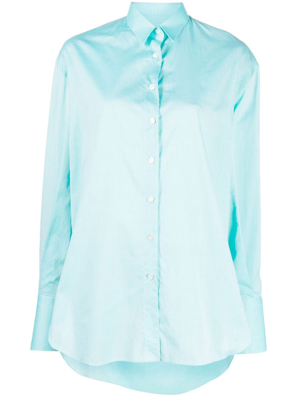 Finamore 1925 Napoli Mussola Cotton Shirt For Women Lightweight Green Versatile Wardrobe Essential