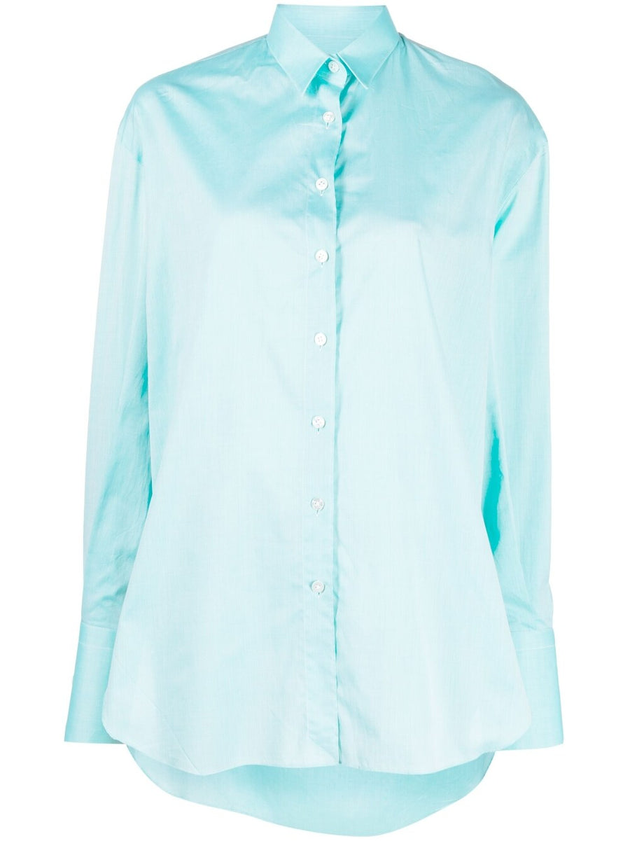 Finamore 1925 Napoli Mussola Cotton Shirt For Women Lightweight Green Versatile Wardrobe Essential