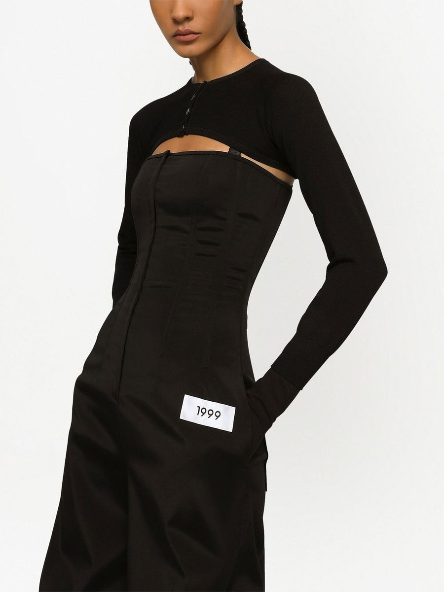 Dolce & Gabbana Cropped Button Front Cardigan For Women - Luxurious Stretch Knit Topwear
