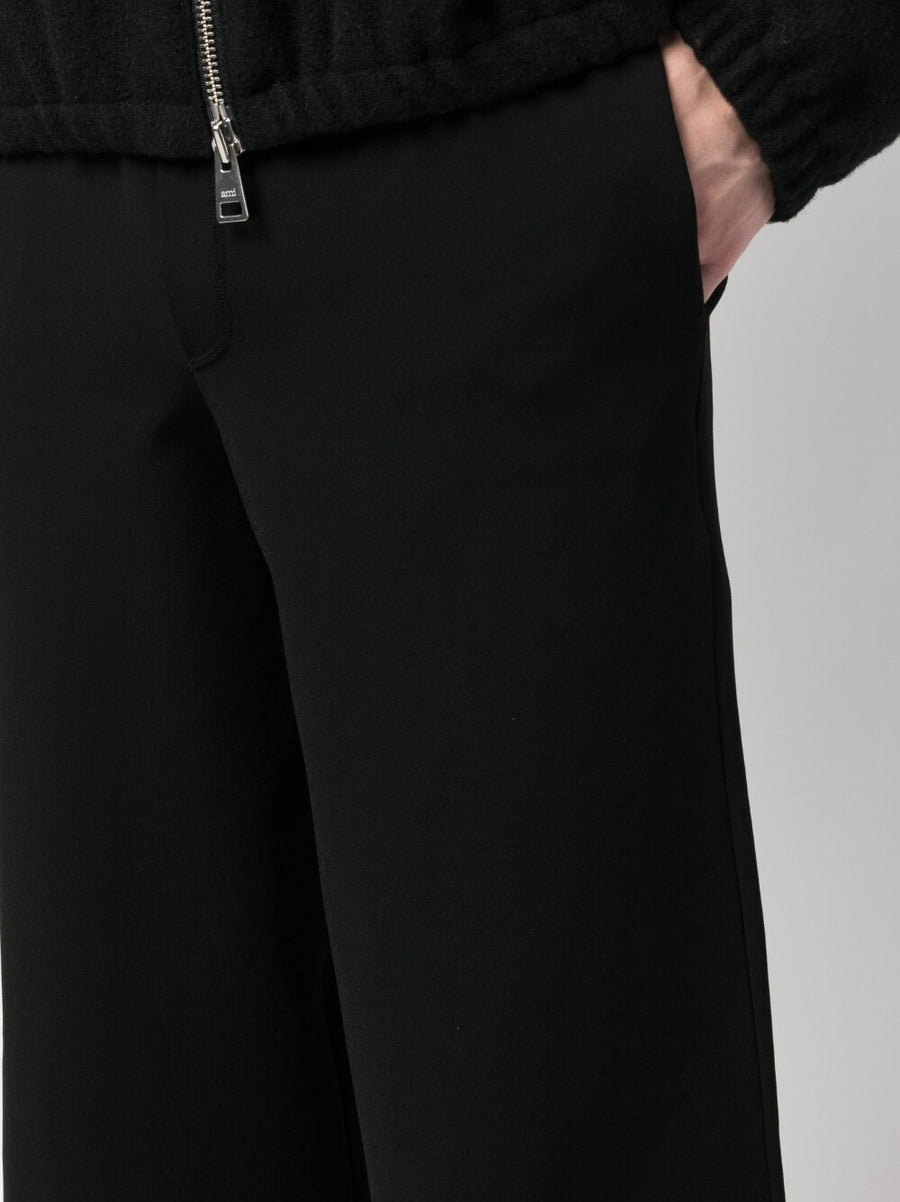Ferragamo Men's Wide Leg Trousers Refined Modern Silhouette Mid Rise Black For Smart Casual And Dressier Looks