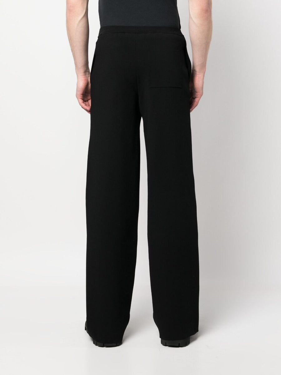 Ferragamo Men's Wide Leg Trousers Refined Modern Silhouette Mid Rise Black For Smart Casual And Dressier Looks