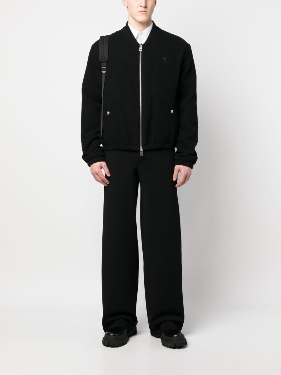Ferragamo Men's Wide Leg Trousers Refined Modern Silhouette Mid Rise Black For Smart Casual And Dressier Looks