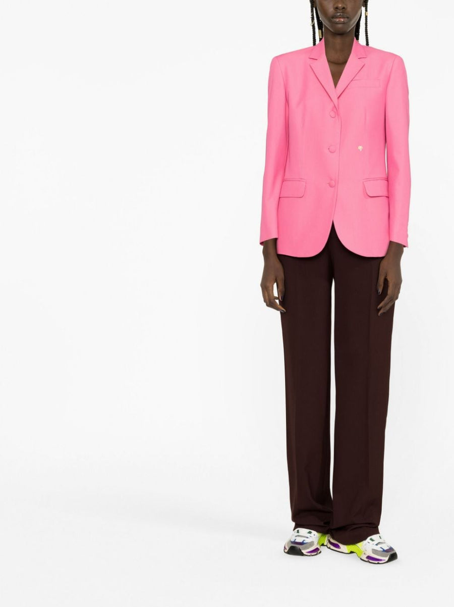 Palm Angels Women's Bubblegum Pink Cotton Blazer Tailored Single Breasted Day To Night Style