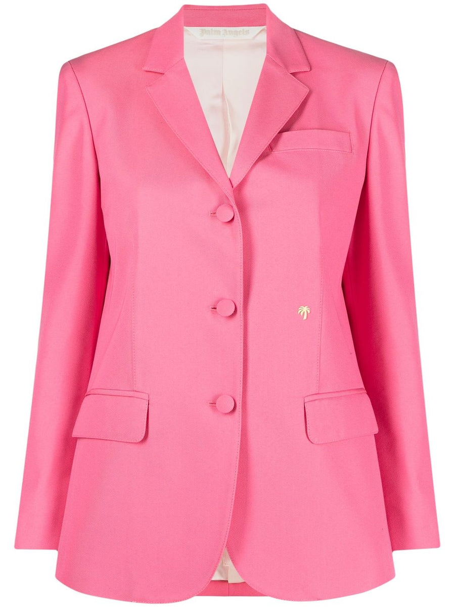 Palm Angels Women's Bubblegum Pink Cotton Blazer Tailored Single Breasted Day To Night Style