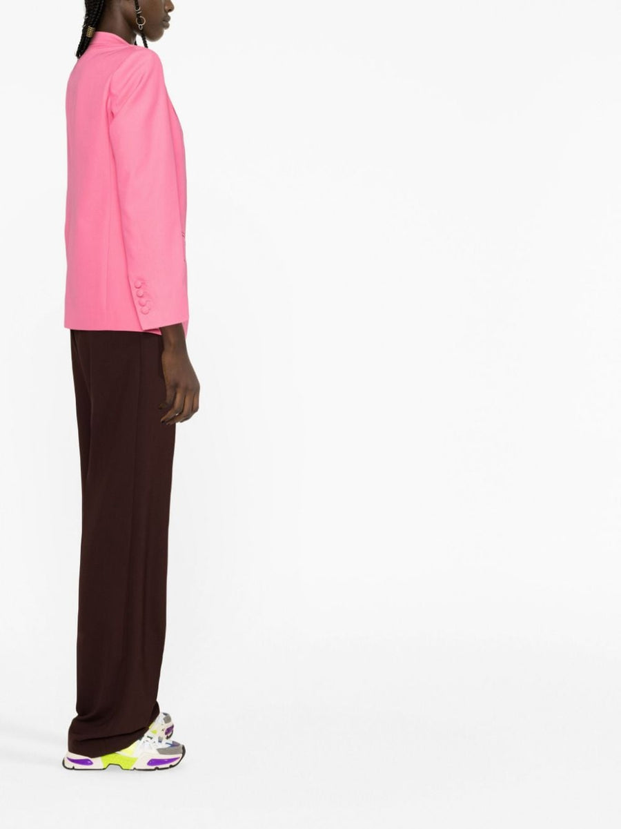 Palm Angels Women's Bubblegum Pink Cotton Blazer Tailored Single Breasted Day To Night Style