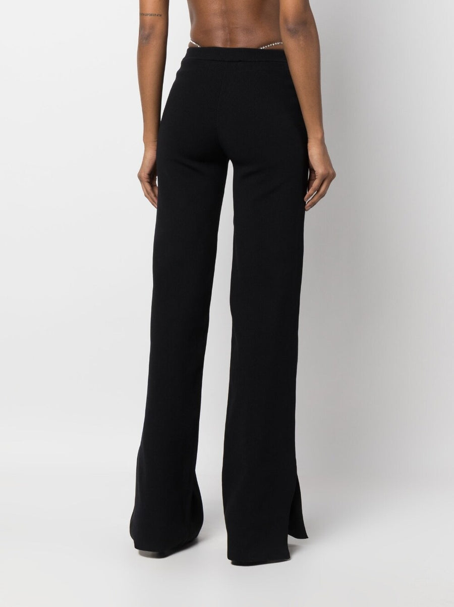 GCDS Crystal Embellished Wide Leg Trousers for Women Showstopping Flared Style Luxury