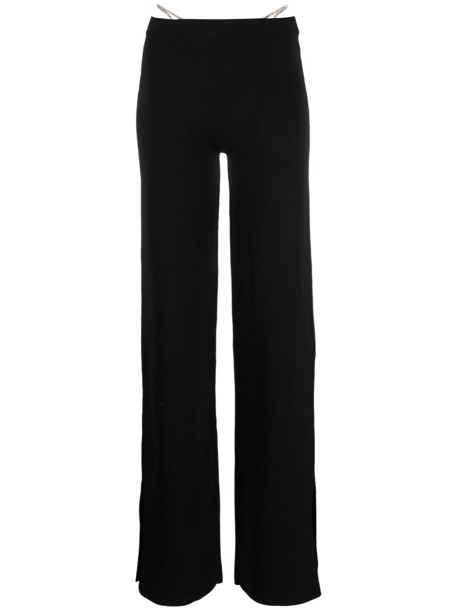 GCDS Crystal Embellished Wide Leg Trousers for Women Showstopping Flared Style Luxury