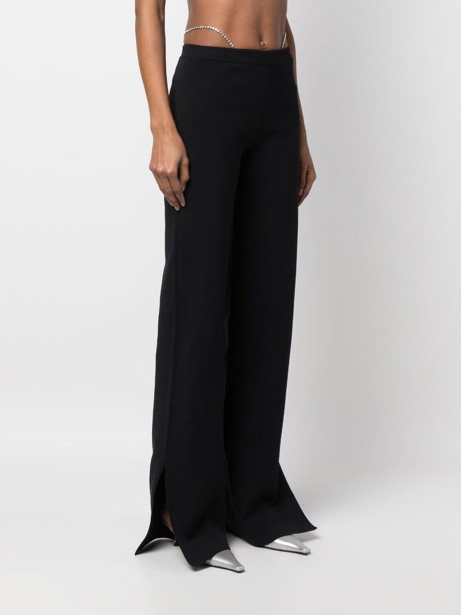 GCDS Crystal Embellished Wide Leg Trousers for Women Showstopping Flared Style Luxury