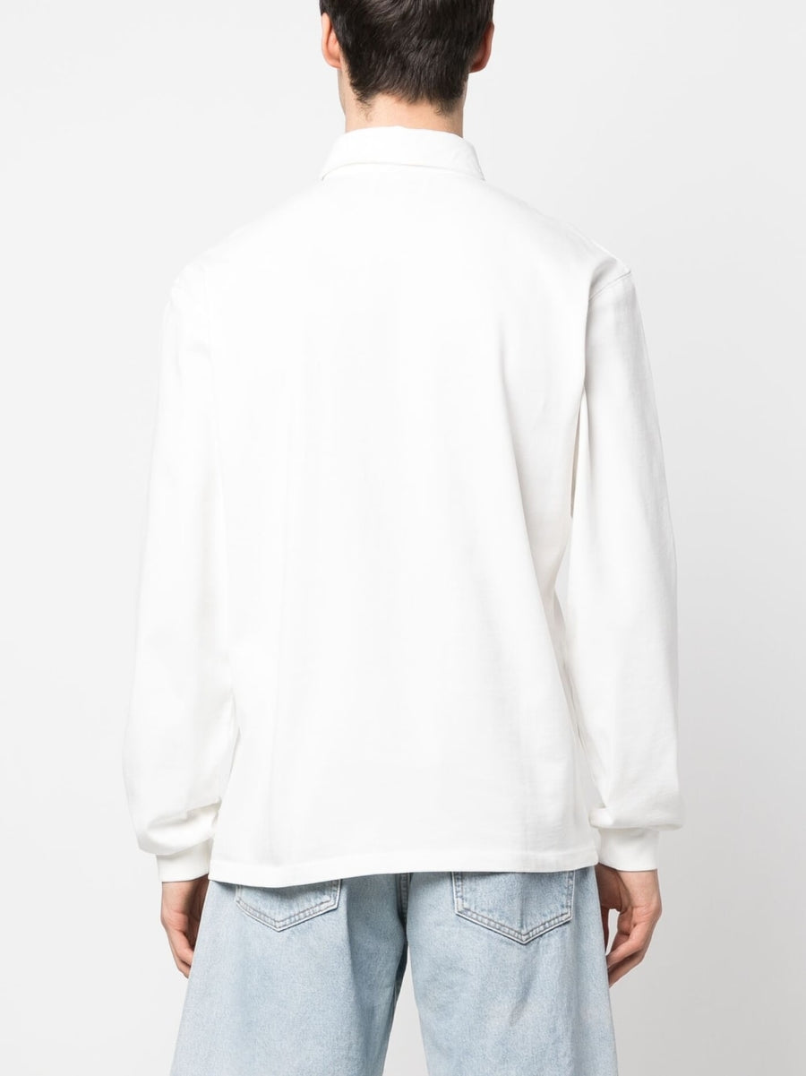 Palmes Organic Cotton Long Sleeve Shirt For Men With Front Logo Print Refined Everyday Essential