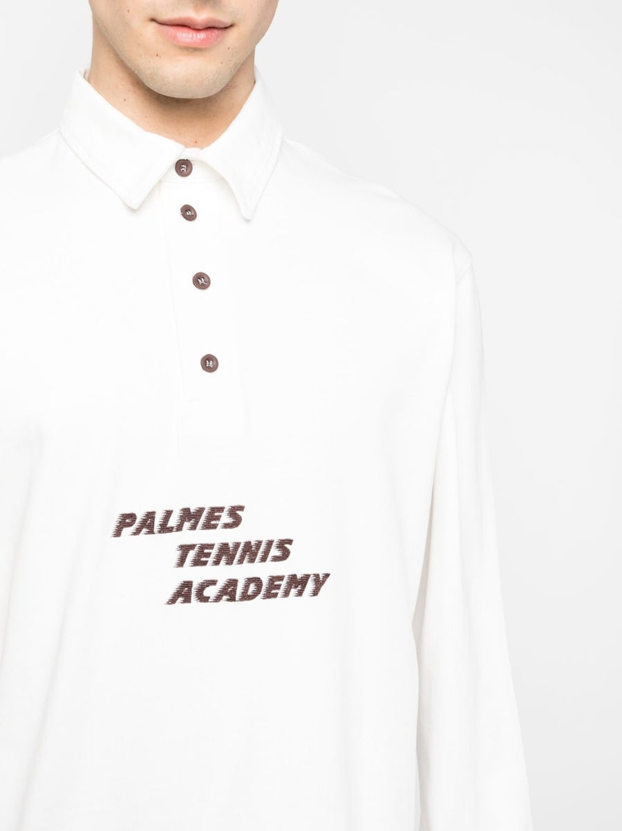 Palmes Organic Cotton Long Sleeve Shirt For Men With Front Logo Print Refined Everyday Essential