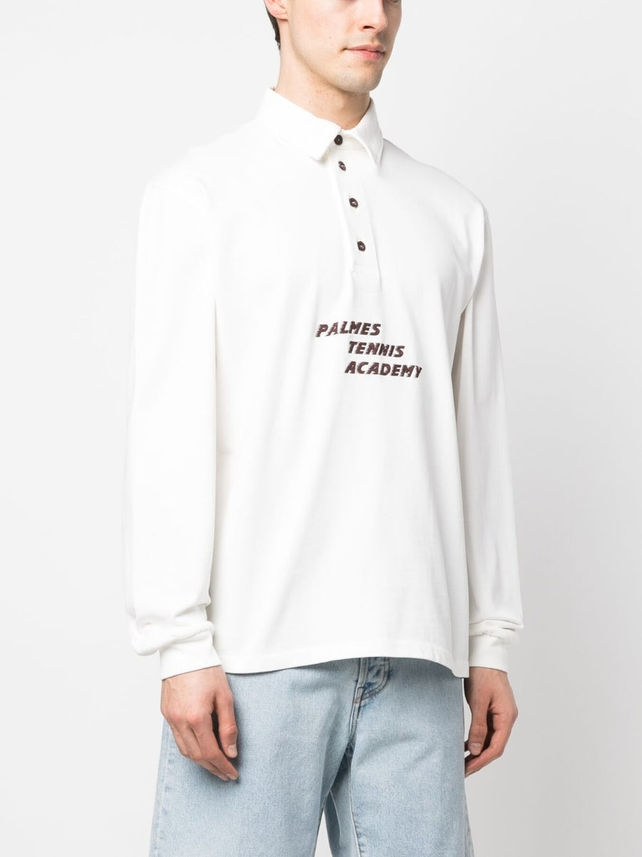Palmes Organic Cotton Long Sleeve Shirt For Men With Front Logo Print Refined Everyday Essential