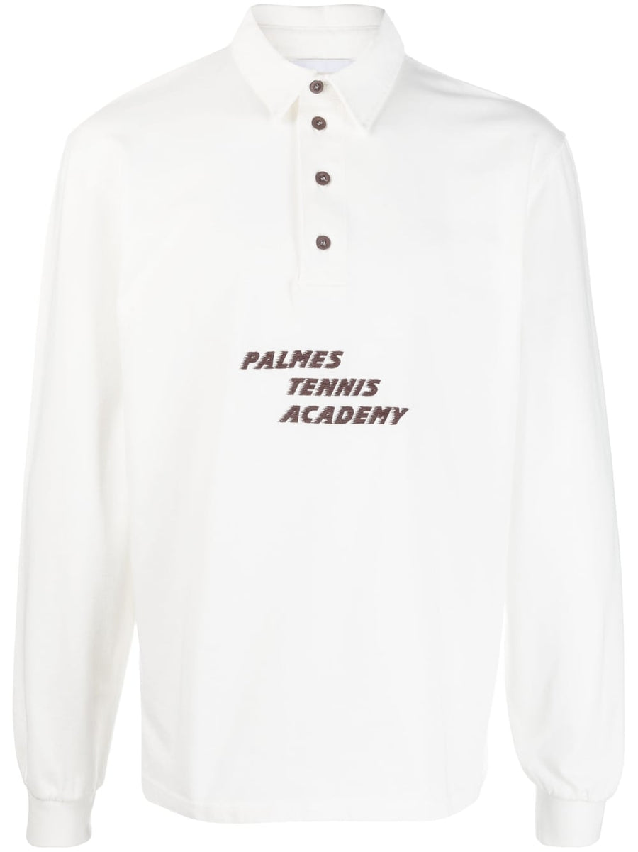 Palmes Organic Cotton Long Sleeve Shirt For Men With Front Logo Print Refined Everyday Essential