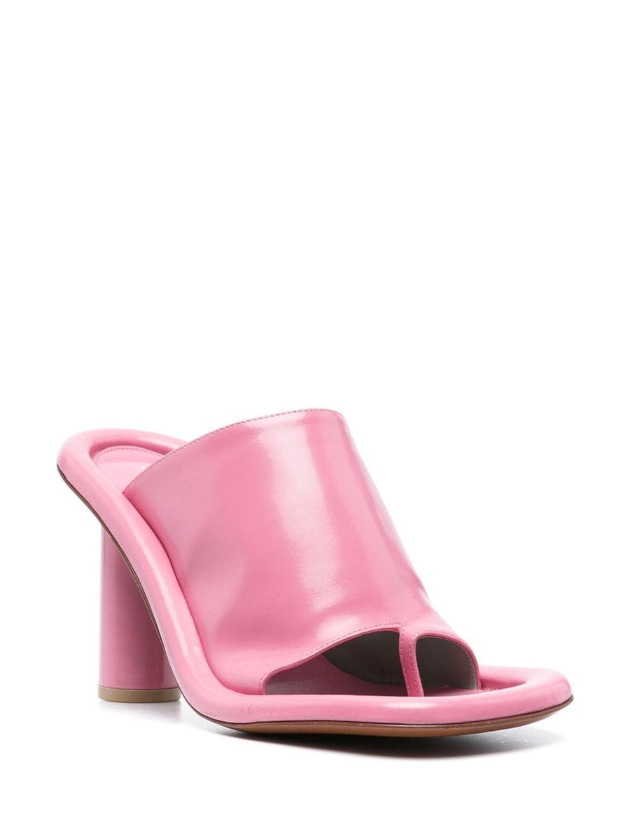 Ambush Cushion Sandals for Women Pink Calf Leather Open Toe Slip On with Cushioned Comfort