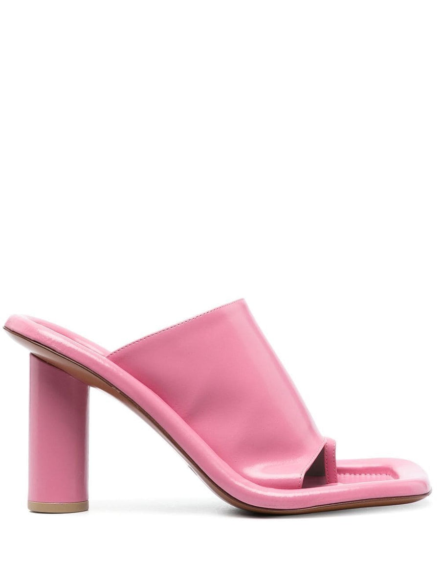 Ambush Cushion Sandals for Women Pink Calf Leather Open Toe Slip On with Cushioned Comfort