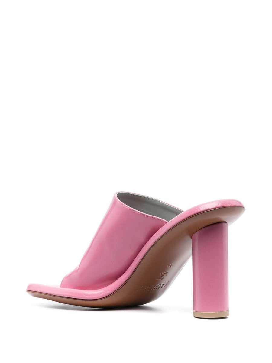 Ambush Cushion Sandals for Women Pink Calf Leather Open Toe Slip On with Cushioned Comfort