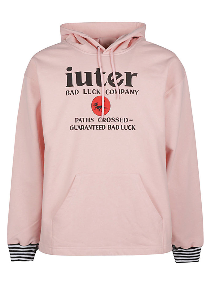 Iuter Printed Cotton Hoodie For Men Breathable 100 Percent Cotton Everyday Comfort Pink