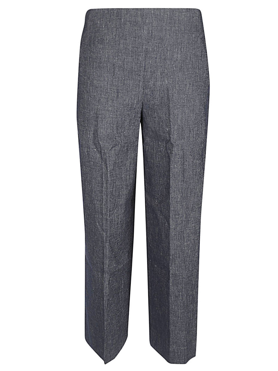Via Masini 80 Linen Blend Trousers For Women Breathable Straight Leg Polished Summerwear