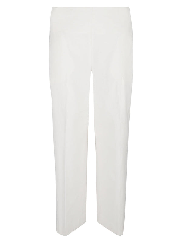 Via Masini 80 Linen Blend Straight Leg Trousers For Women Breathable Tailored White Luxury