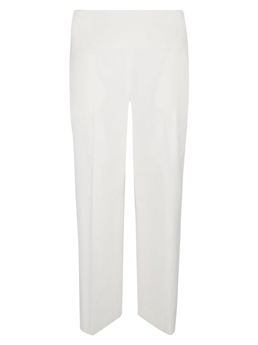 Via Masini 80 Linen Blend Straight Leg Trousers For Women Breathable Tailored White Luxury