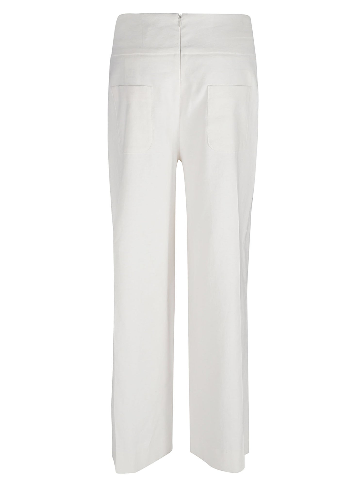 Via Masini 80 Straight leg linen blend trousers