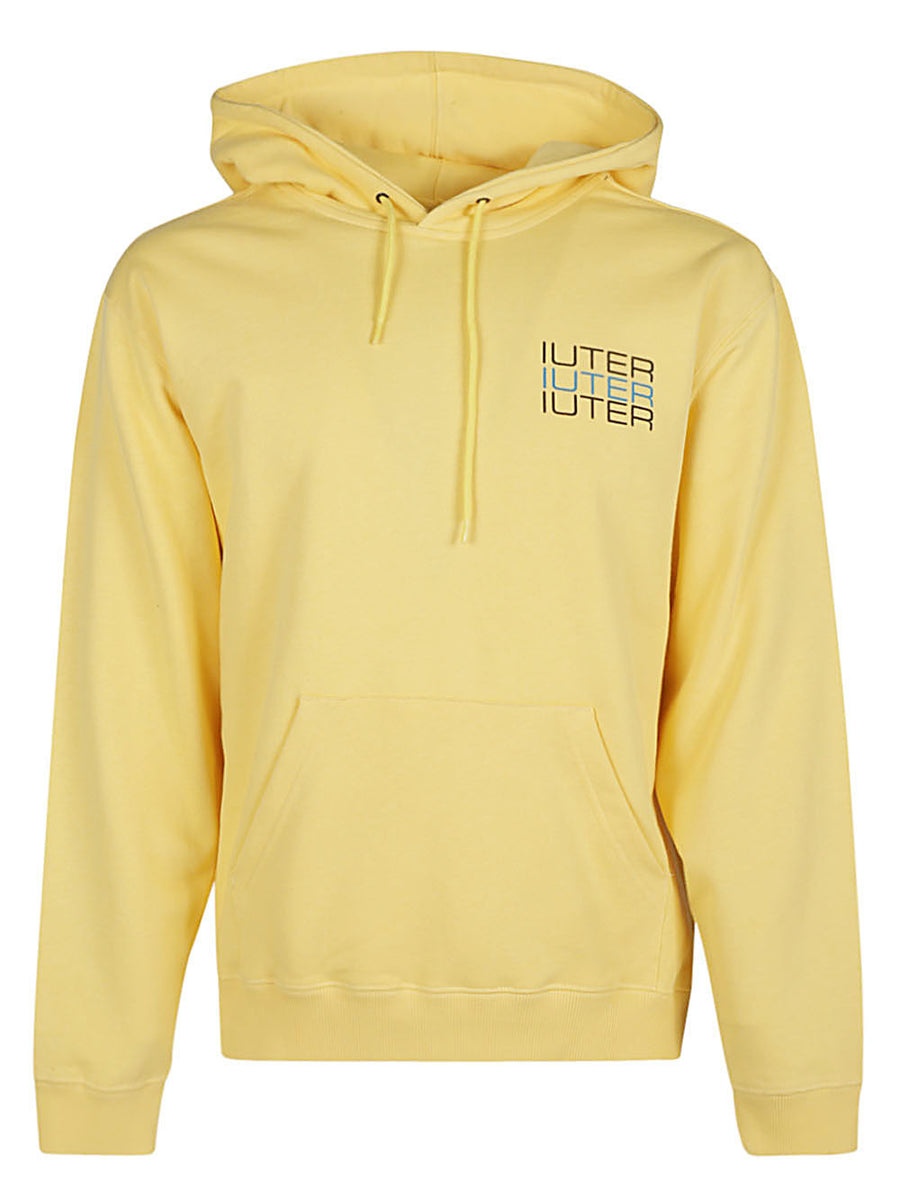 Iuter Printed Cotton Hoodie Yellow True To Size Regular Fit For Men Bold Streetwear Style
