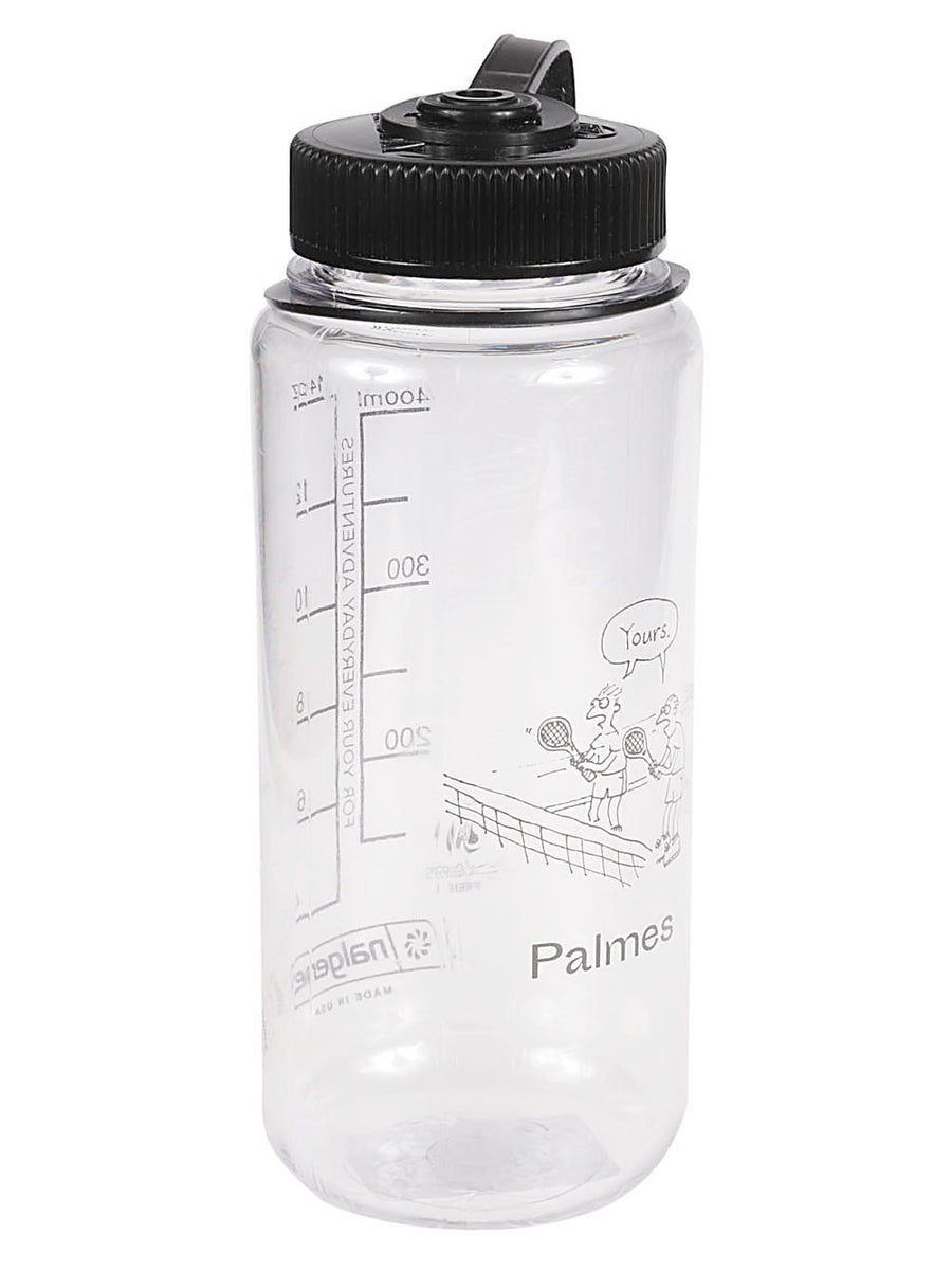 Palmes Logo Plastic Bottle For Everyday Hydration White One Hundred Percent Plastic Lightweight Gym Office Use