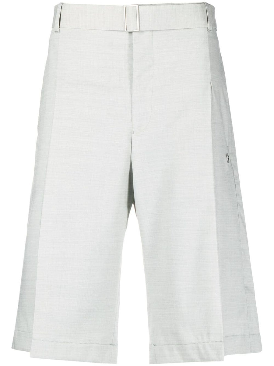 Études Wool-Blend Shorts For Men Pleated Wide-Leg Belted Waist Front Zip Refined Smart Casual Tailored Luxury