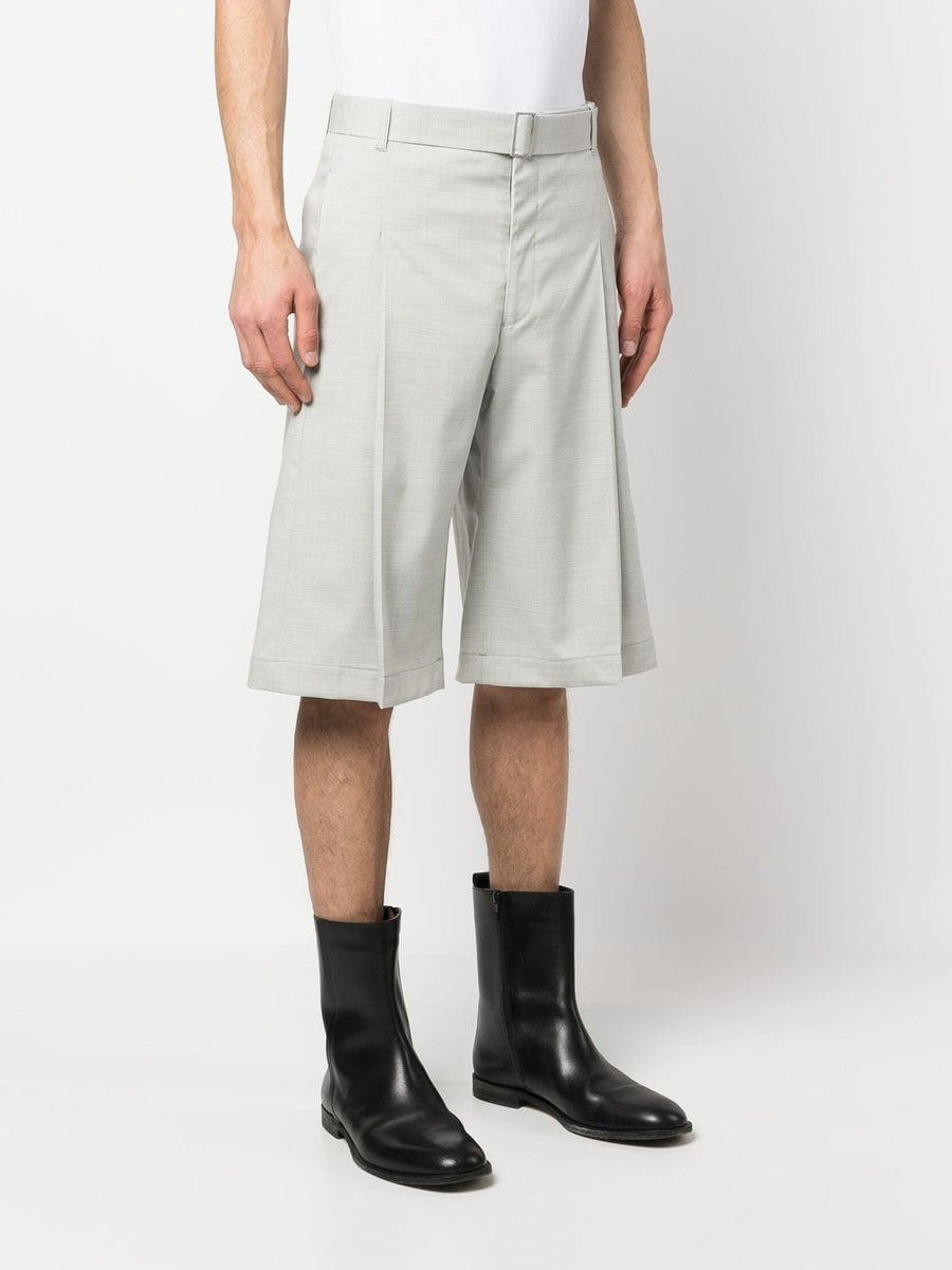 Études Wool-Blend Shorts For Men Pleated Wide-Leg Belted Waist Front Zip Refined Smart Casual Tailored Luxury