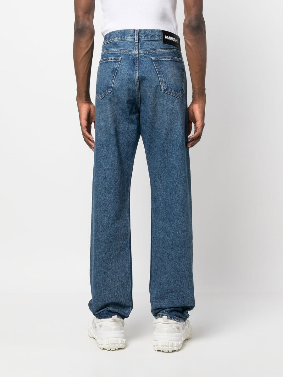 Ambush Regular Fit Denim Jeans For Men High Rise Ocean Blue Wash 100 Percent Cotton Premium Quality