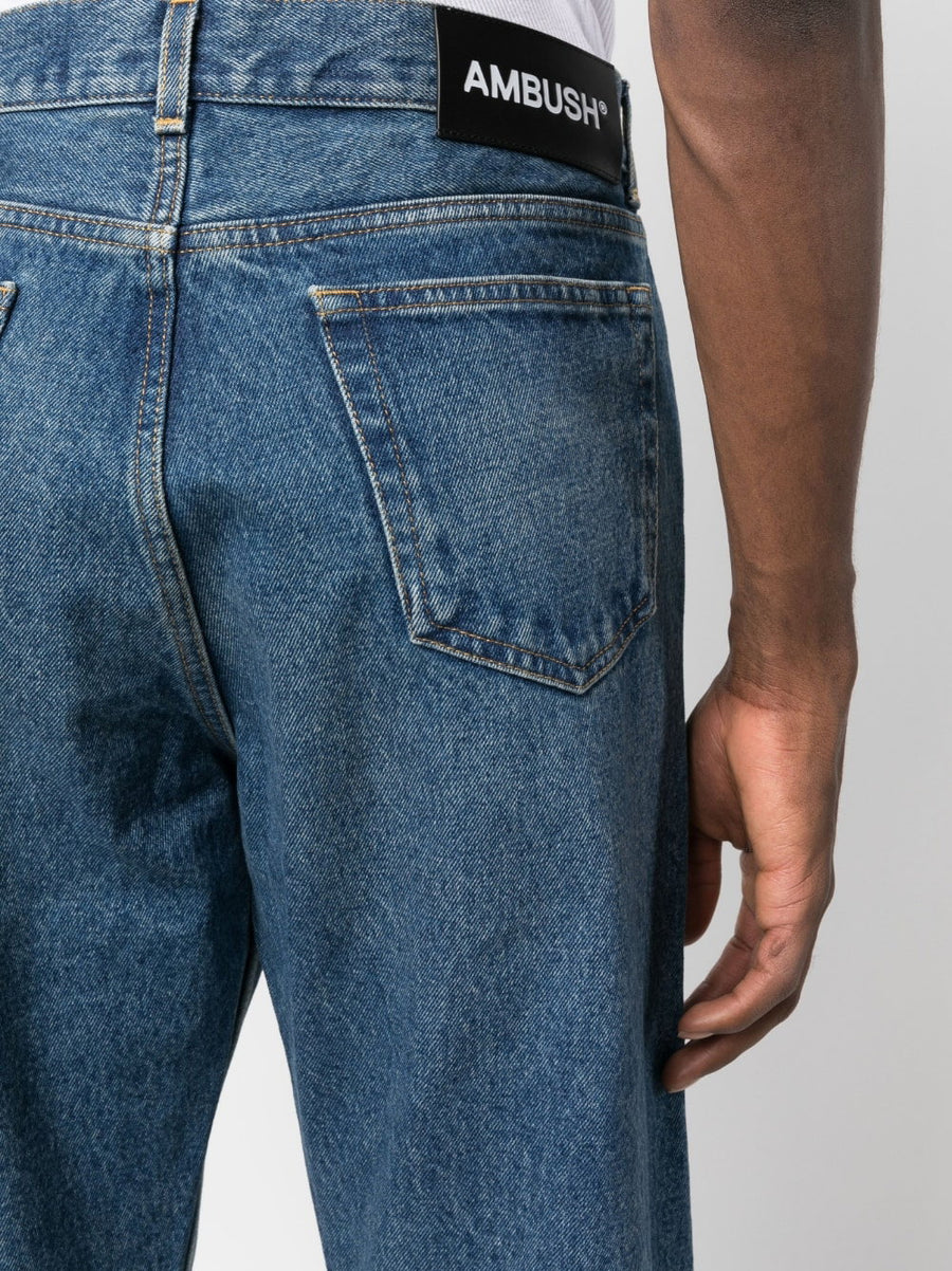 Ambush Regular Fit Denim Jeans For Men High Rise Ocean Blue Wash 100 Percent Cotton Premium Quality